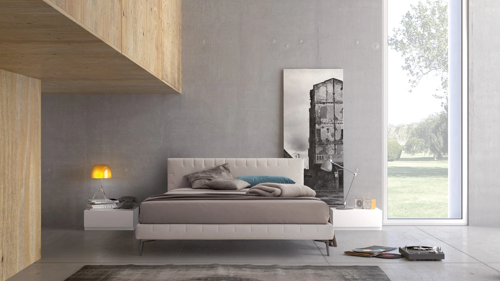 Letto matrimoniale in pelle Echo di Confort Line