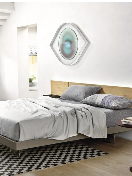 Letto Ecletto con testiera in Rovere di Sangiacomo