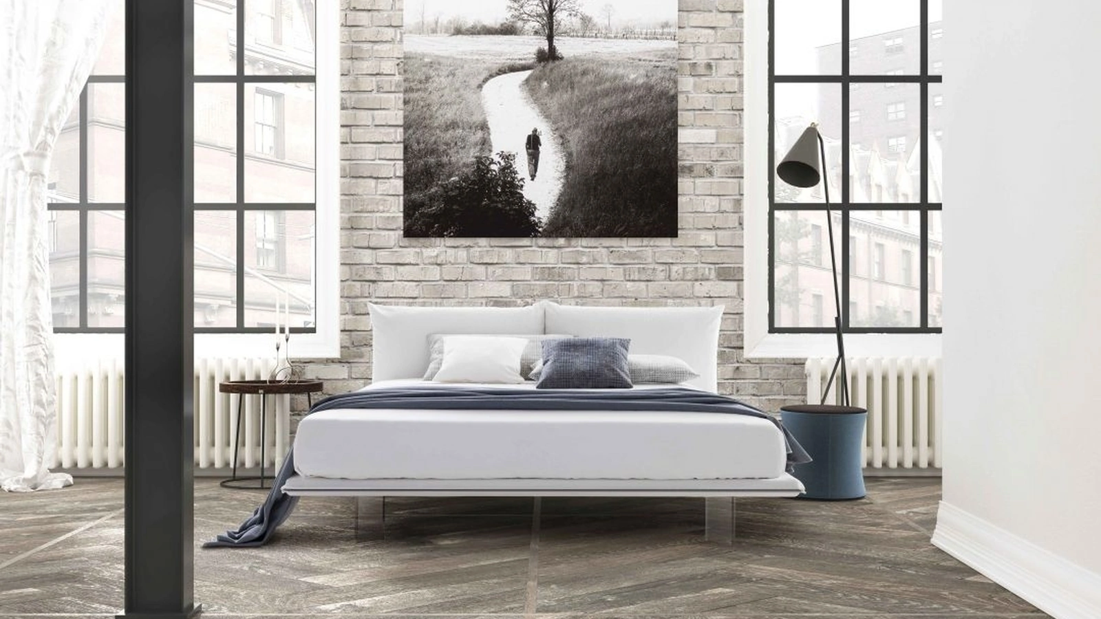 Letto matrimoniale in tessuto con testiera Ego di Confort Line