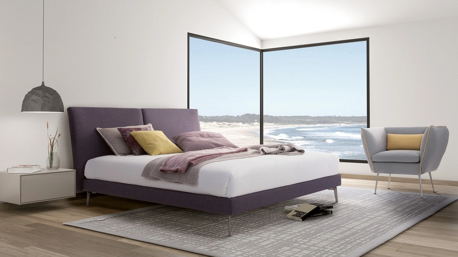 Letto con testiera sagomata Eros di Confort Line