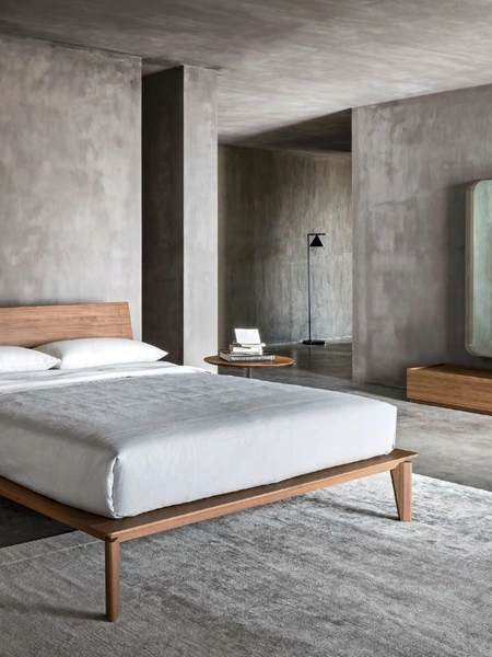 Letto in legno con testiera Folio di Sangiacomo