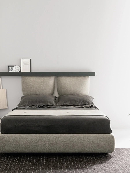 Letto in tessuto imbottito Groove Zip di Caccaro