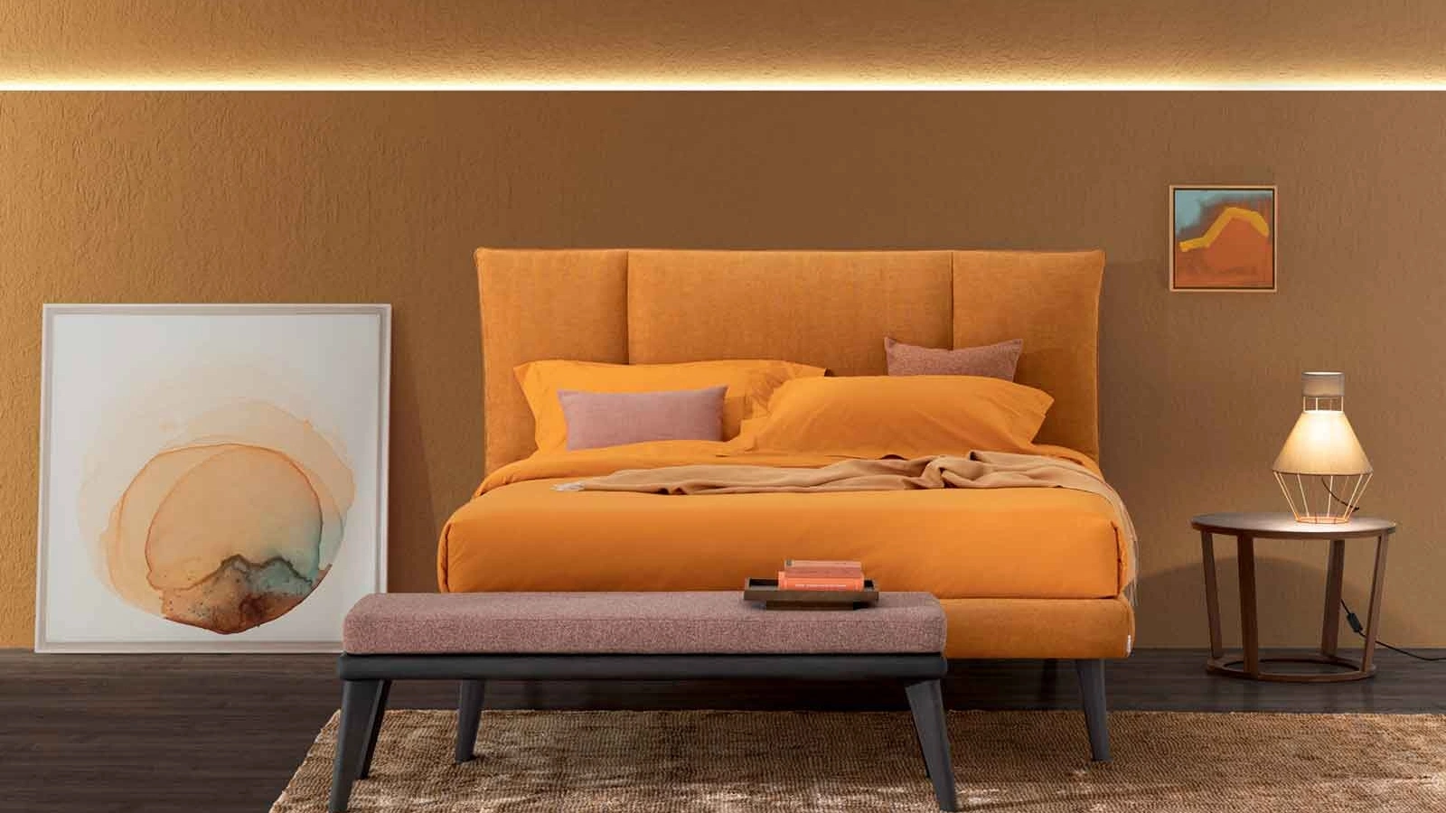 Letto Guess in tessuto con testiera di Oggioni