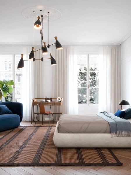 Letto Midnight in tessuto imbottito di Novamobili