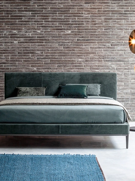 Letto in tessuto imbottito Max Basso di Twils
