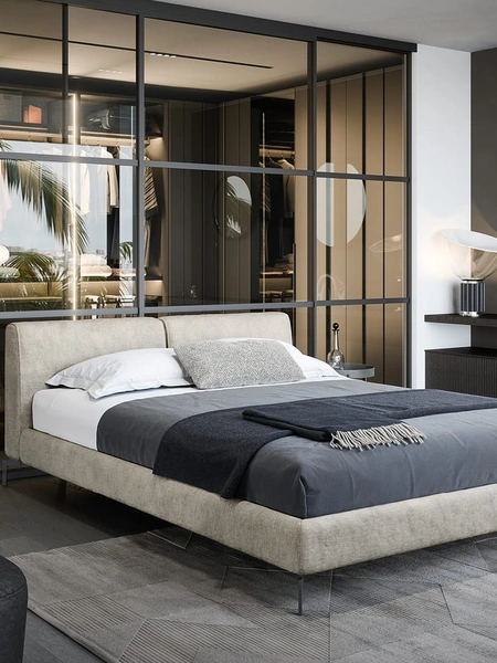 Letto in tessuto imbottito Margot di Novamobili