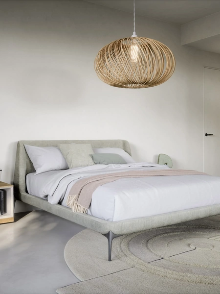 Letto in tessuto con testiera avvolgente Velvet di Novamobili