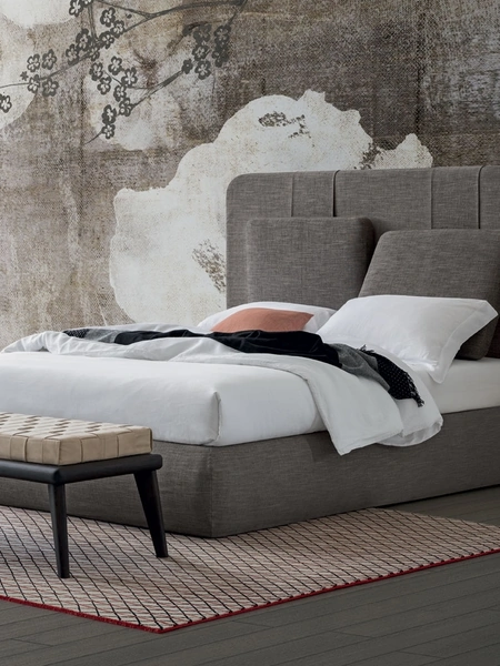 Letto con testiera scenografica Durbar Round di Oggioni