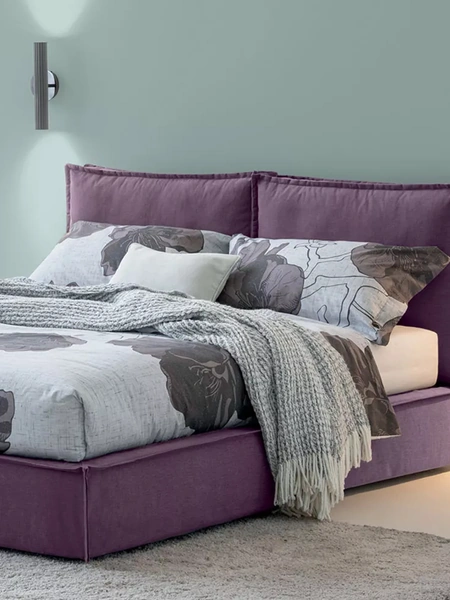 Letto in tessuto Metro con box contenitore di Oggioni