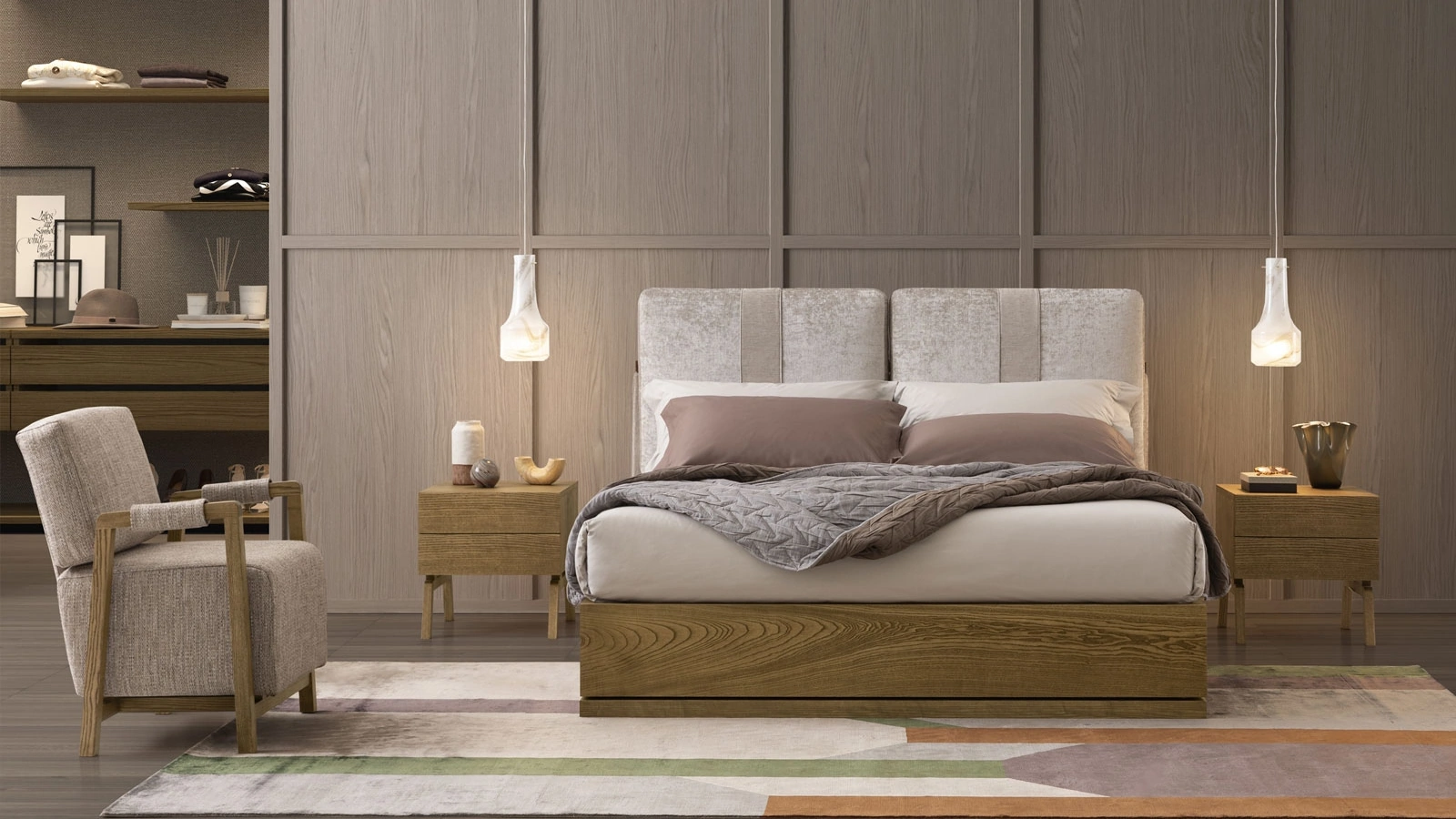 Letto Oberoi Legno con box contenitore di Oggioni