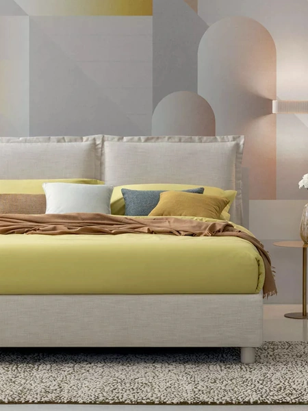 Letto in tessuto Vivian con box contenitore di Oggioni