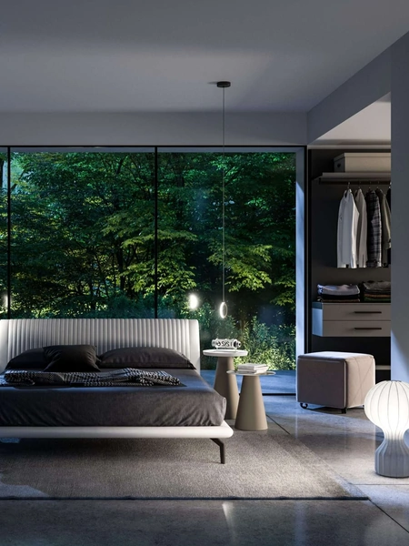 Letto in pelle Globo di Ozzio