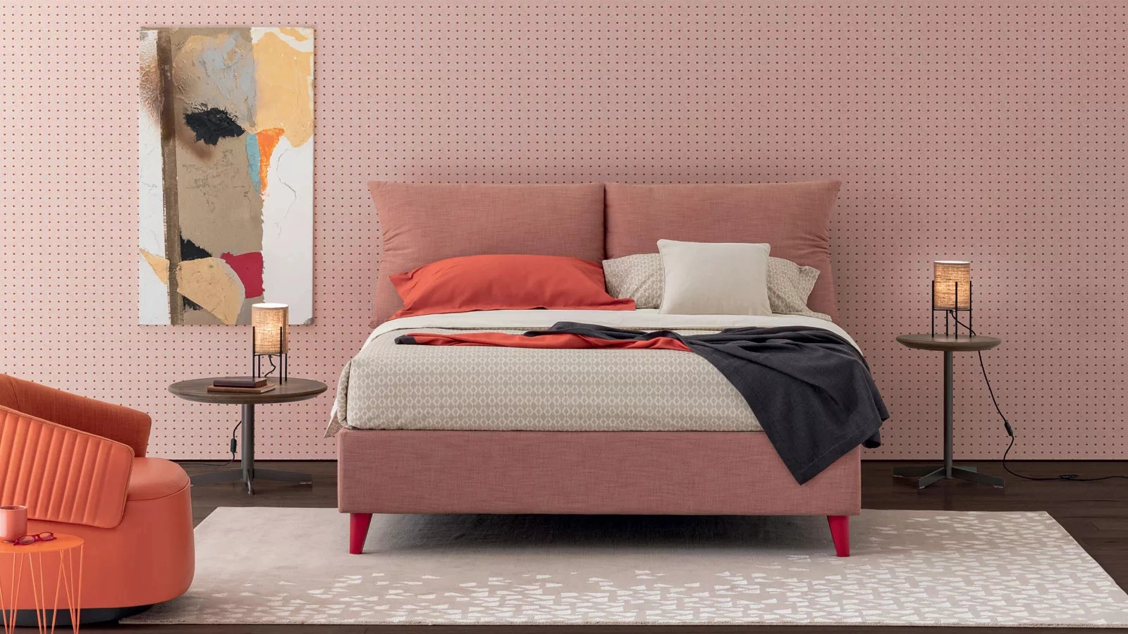 Letto Plissé con contenitore di Oggioni