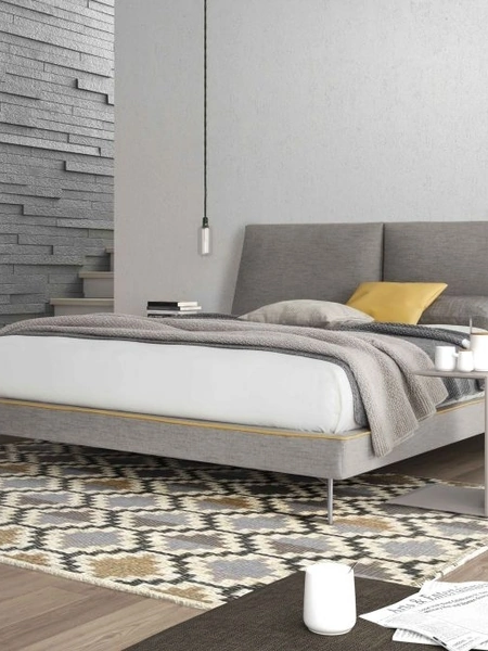 Letto in tessuto con testiera imbottita Profilo di Confort Line