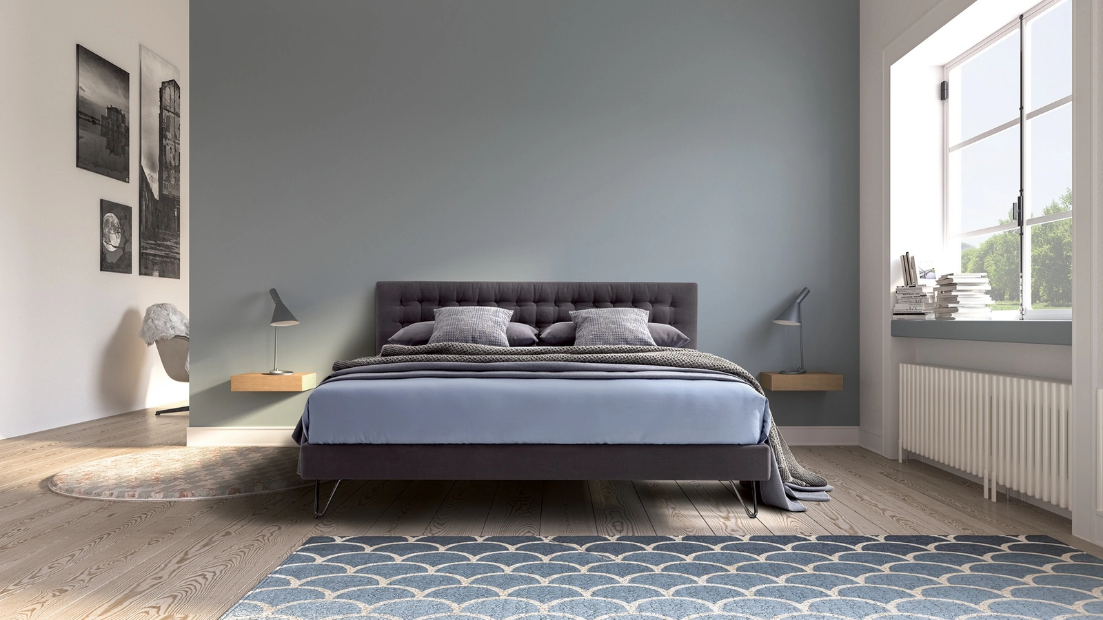 Letto in tessuto imbottito Riflesso di Confort Line