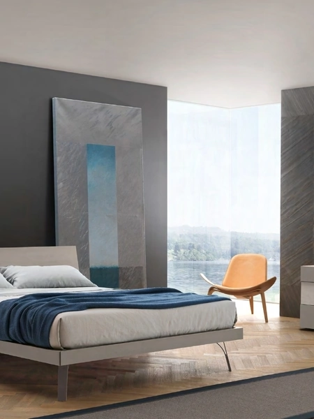 Letto Folio Grafic con testiera sagomata di Sangiacomo