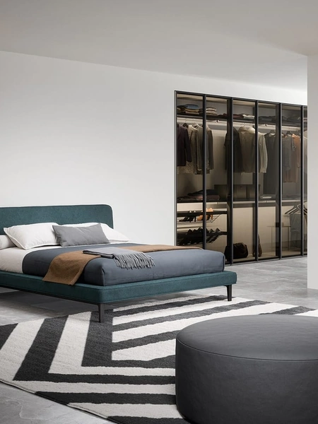 Letto Seeyou in tessuto imbottito di Novamobili