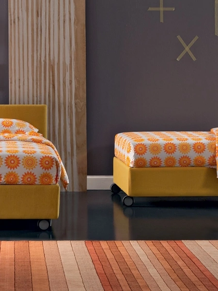 Letto singolo in tessuto con testiera Golf 203 di Oggioni