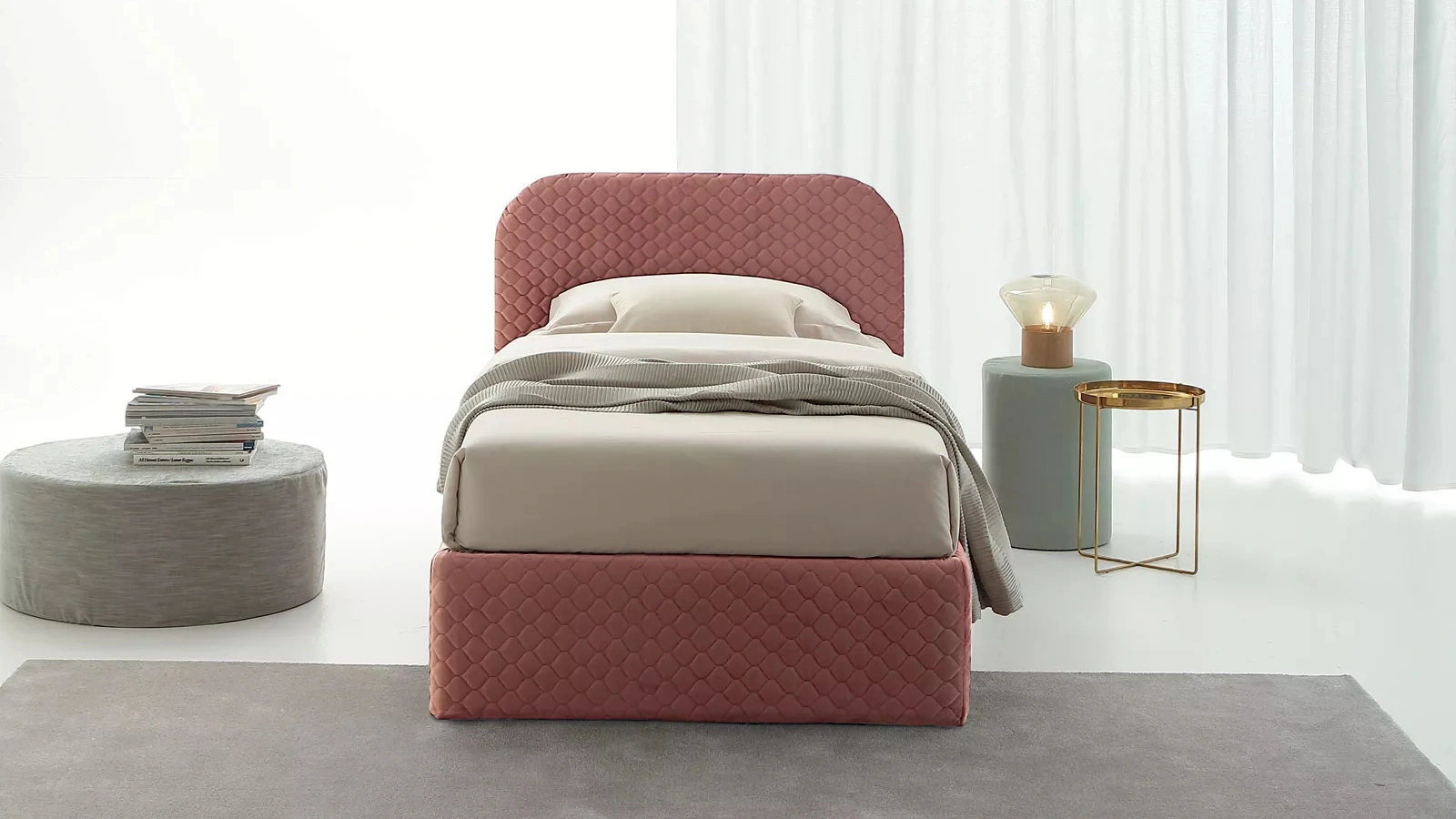 Letto Singolo con contenitore Golf 602A di Oggioni