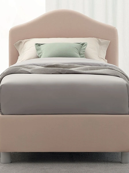 Letto singolo in tessuto Luxury con testiera sagomata di Oggioni