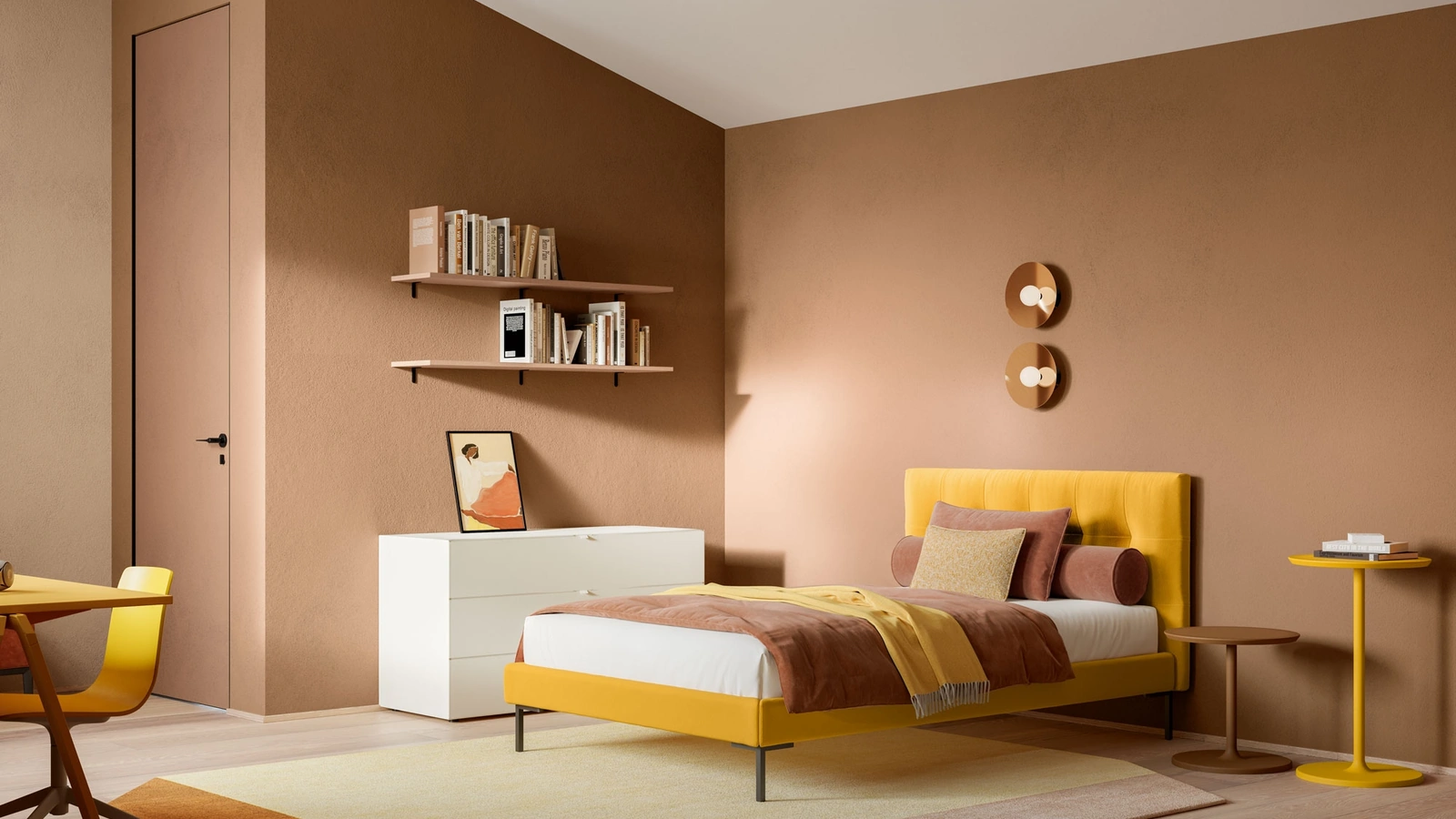 Letto Singolo in tessuto Max Capitonné di Twils