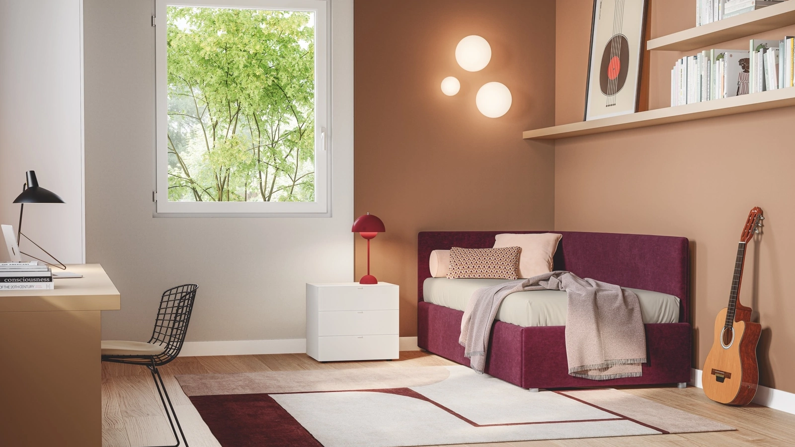 Daybed singolo con letto estraibile Maya di Twils