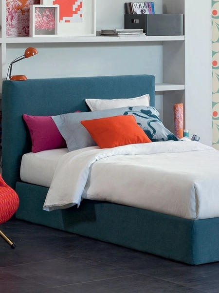 Letto singolo in tessuto con testiera Eclipse di Oggioni