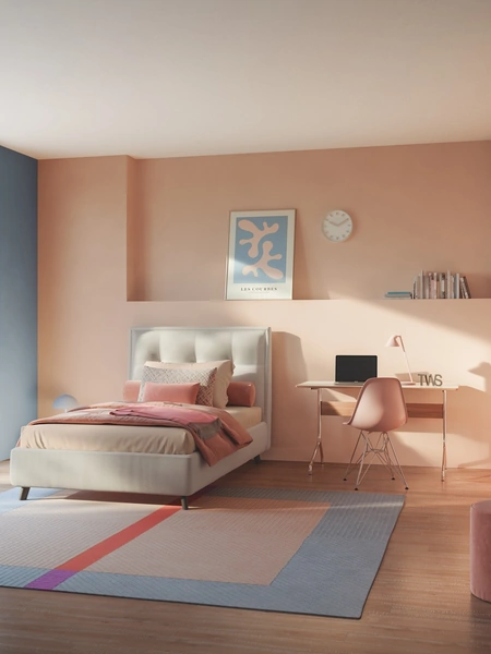 Letto singolo imbottito Venus di Twils