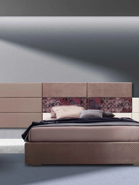 Letto in tessuto Sommier con pannello testiera componibile di Confort Line