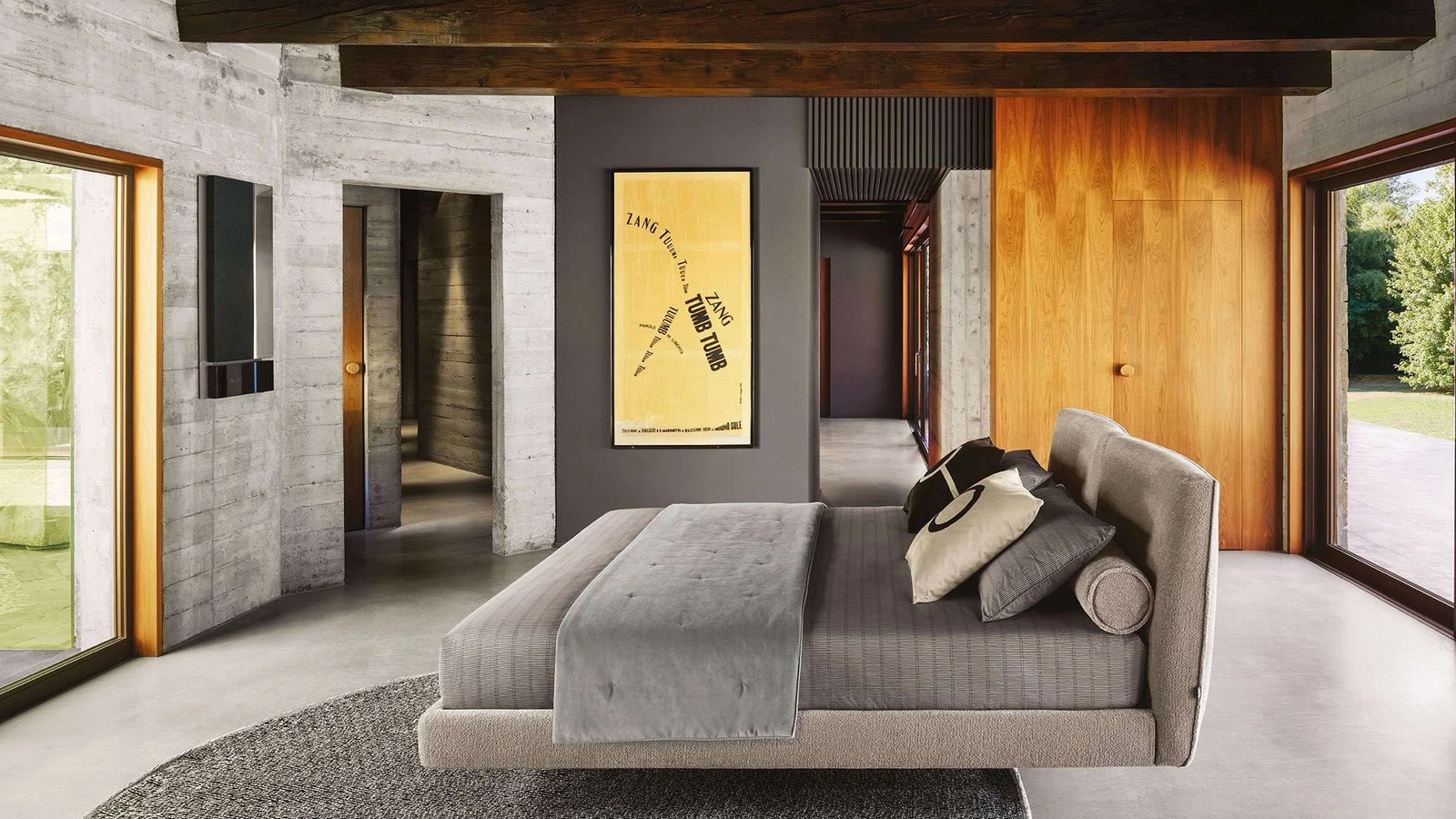 Letto in tessuto con testiera Book di Twils