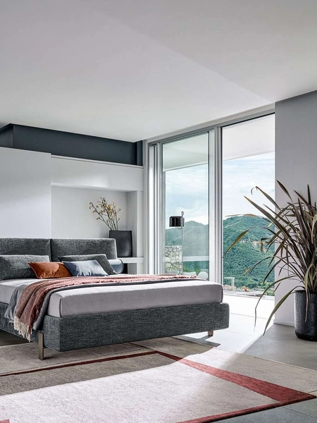 Letto in tessuto con testiera Book di Twils