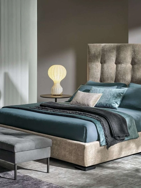 Letto con testiera Max Capitonné Alto di Twils