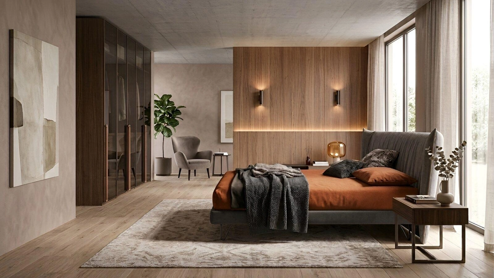 Letto con testiera avvolgente Volo di Confort Line