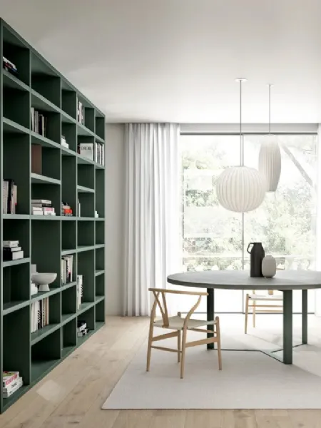 Libreria Line Up 17 bifacciale in laccato opaco di Dielle Modus