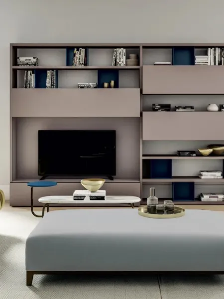 Libreria Line Up 08 in laccato opaco Duna di Dielle Modus