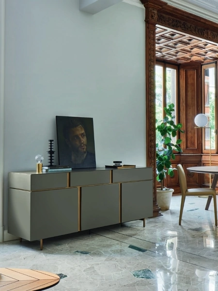 Madia Abaco 06 in laccato opaco di Sangiacomo