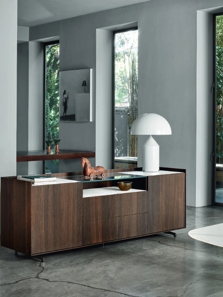 Madia Cabaret 20C in Rovere termotrattato e top in ceramica di Sangiacomo