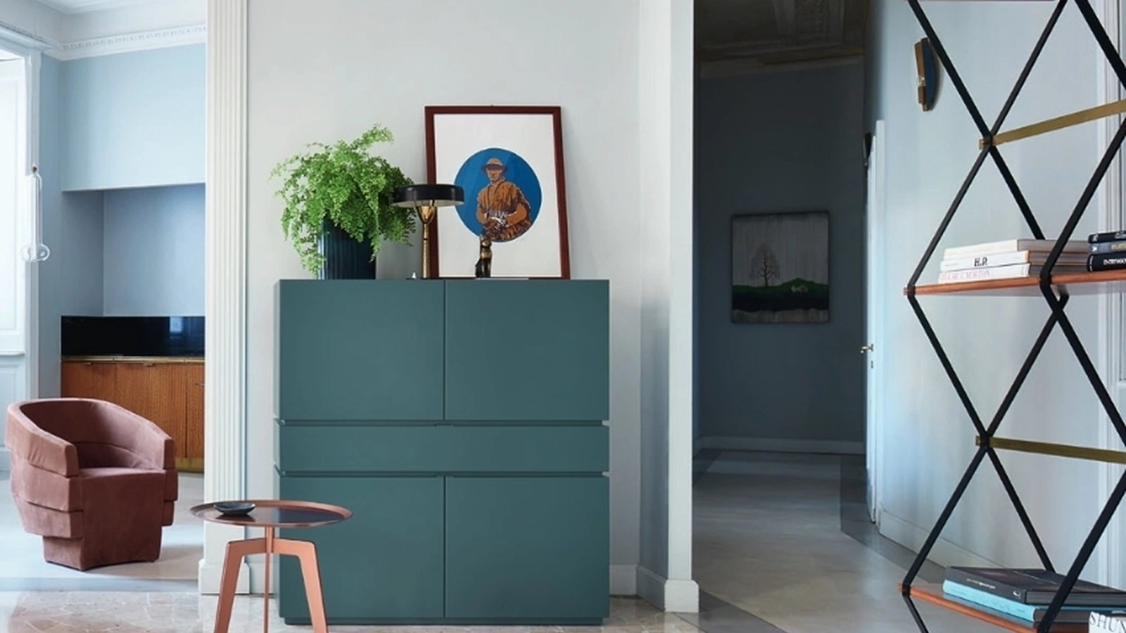 Madia Alta Cidori 10 in laccato opaco di Sangiacomo