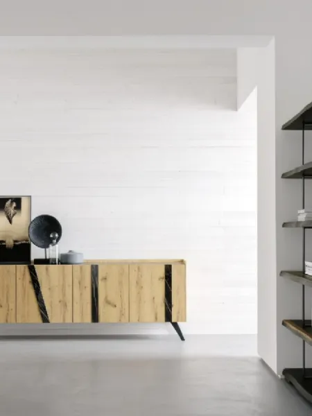 Madia Elly 4 ante in legno con inserti materici di Alta Corte