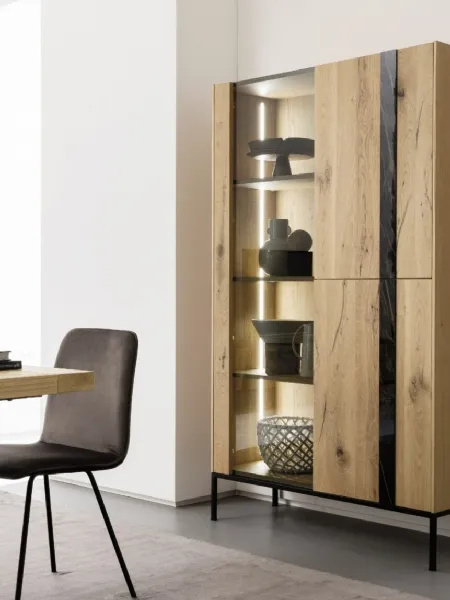 Madia Alta Elly Vetrina in legno e vetro di Alta Corte