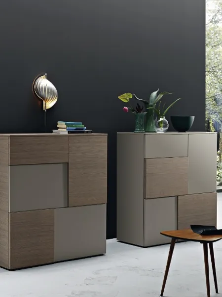 Madia Incontro 40 e 41 in Rovere argilla e laccato Ardesia di Sangiacomo