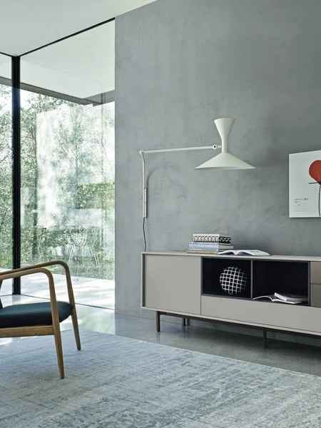 Madia Lampo Open con riquadro 40 in laccato opaco di Sangiacomo