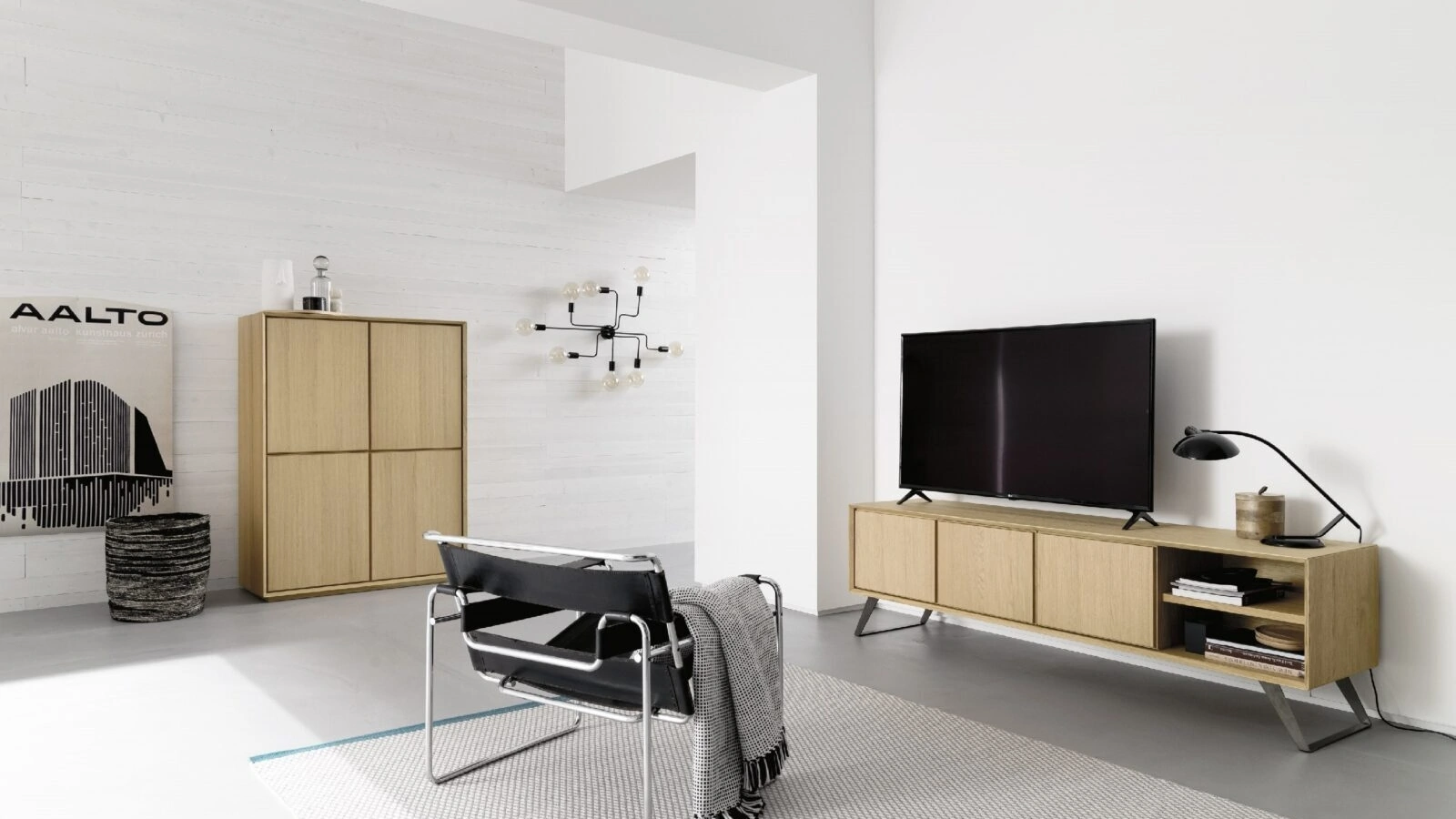 Madia Nook e porta tv con tre ante e doppio vano a giorno di Alta Corte