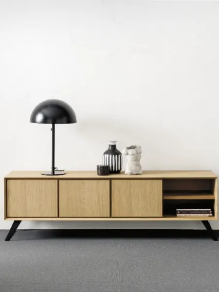 Madia Nook e porta tv con tre ante e doppio vano a giorno di Alta Corte