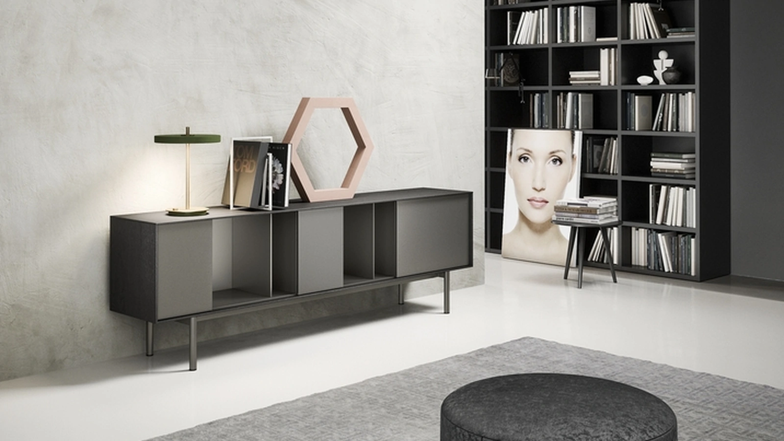 Madia Reverse in laccato opaco di Novamobili