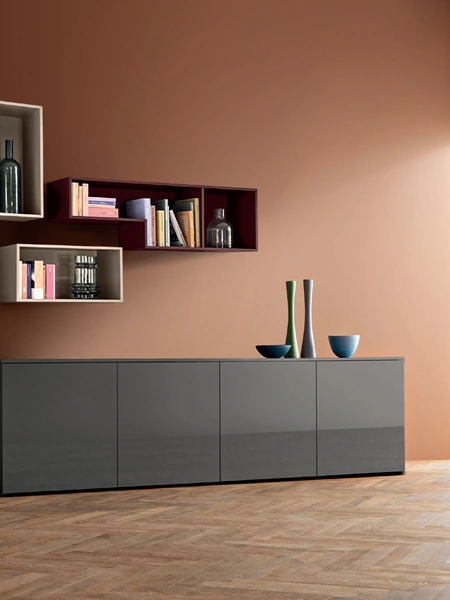 Madia Base Lampo Basic 11 in laccato lucido Antracite di Sangiacomo