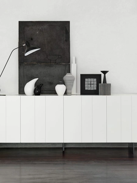 Madia Stripe in laccato bianco  opaco di Novamobili