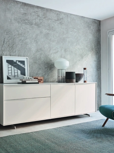 Madia Vela 12 in laccato Magnolia opaco di Sangiacomo