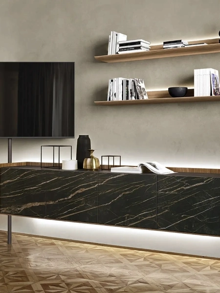 Mobile Porta Tv in ceramica e legno Tv Video di Sangiacomo