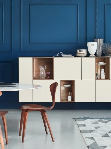 Mobile sospeso Lampo L6C10 in laccato Magnolia opaco di Sangiacomo